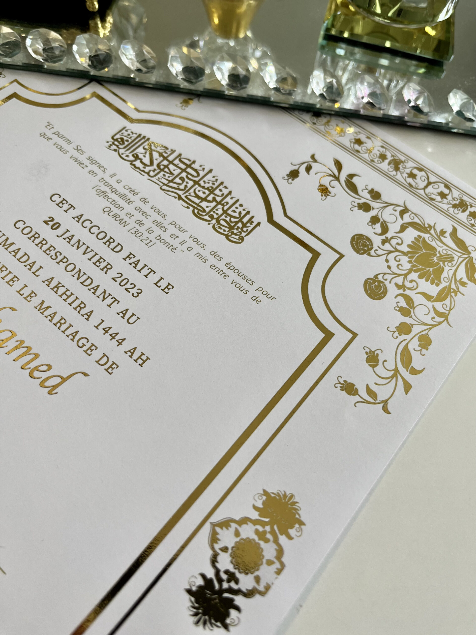 modèle de certificat de mariage islamique