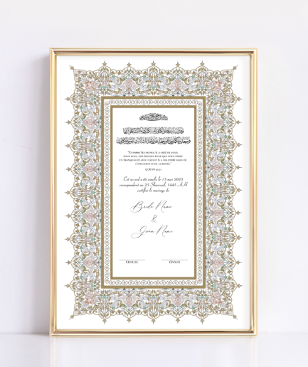 Contrat Mariage Islamique Luxe