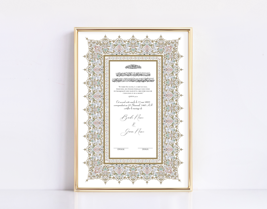 Contrat Mariage Islamique Luxe