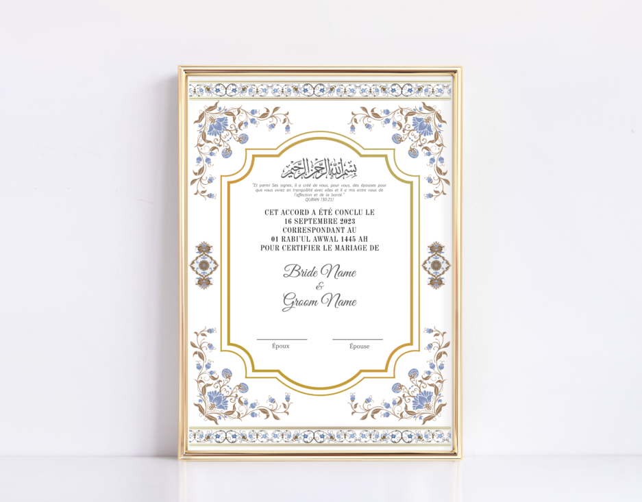 Certificat de Mariage